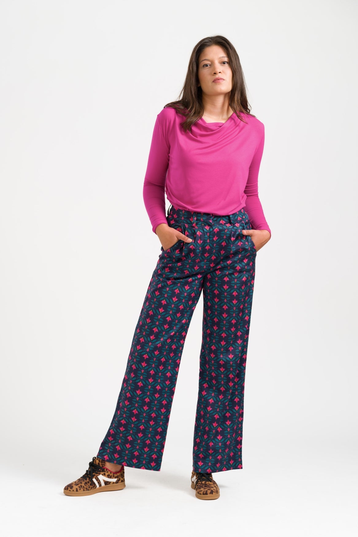 Galaxy Trousers Eclipse | Navy Peony