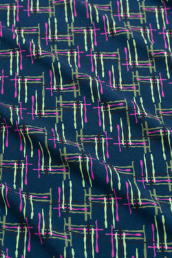 Lieke Trousers Electric Weave | Navy Peony