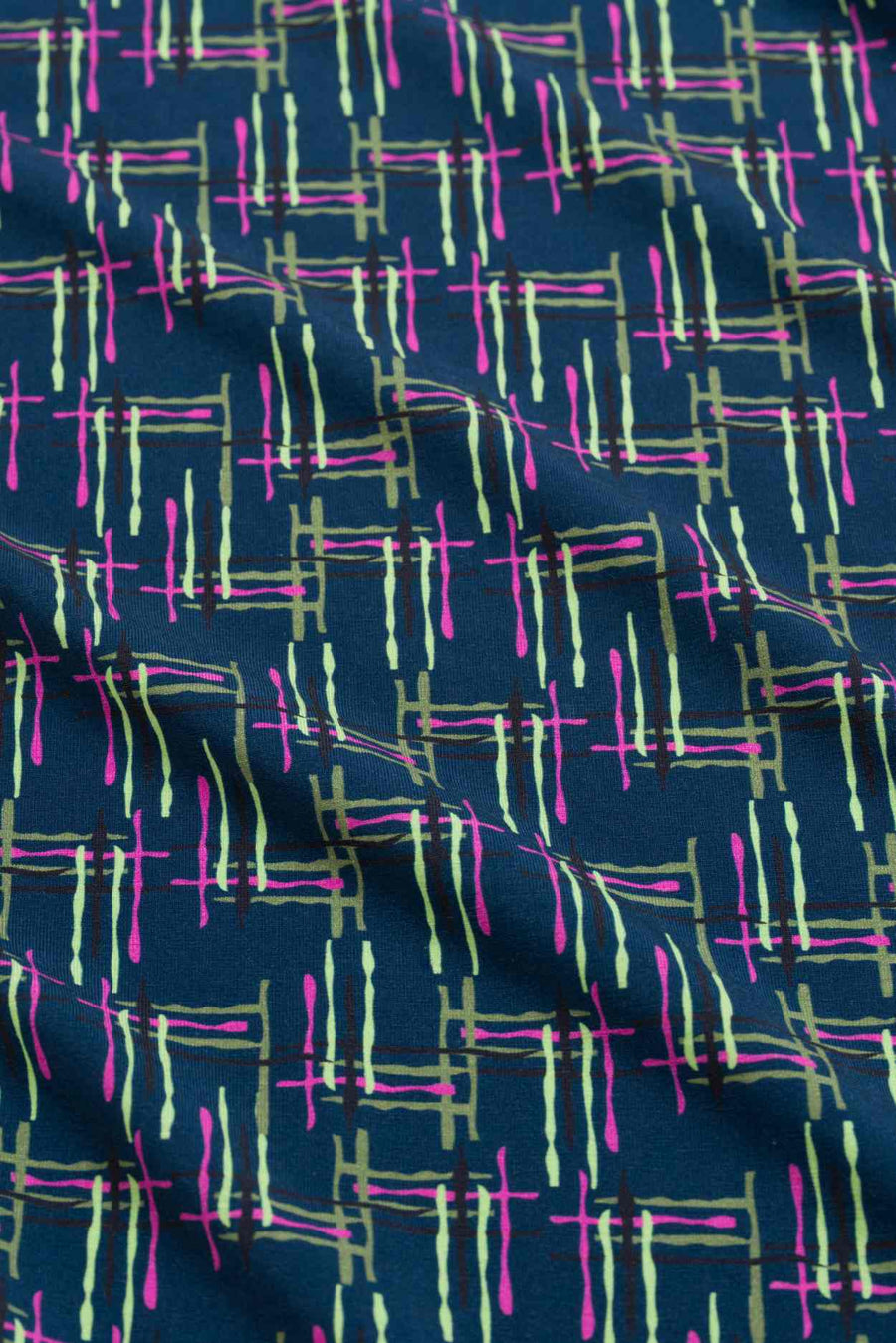 Lieke Trousers Electric Weave | Navy Peony