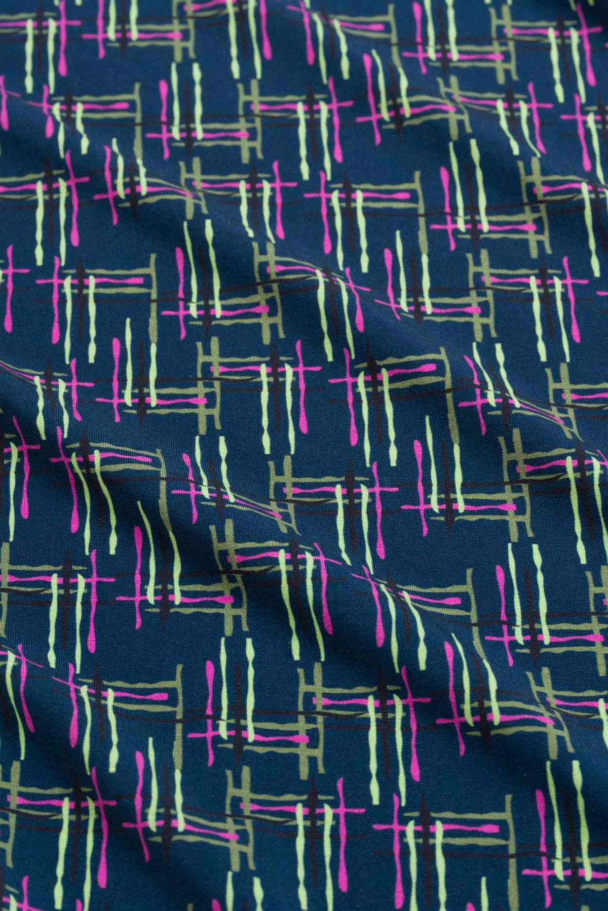 Sara Blouse LS Electric Weave | Navy Peony