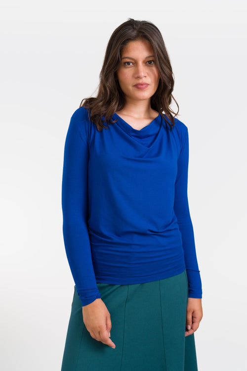 Ava Top Jersey Plain | True Blue