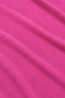 Abby Overshirt Rib Velour | Fuchsia Red