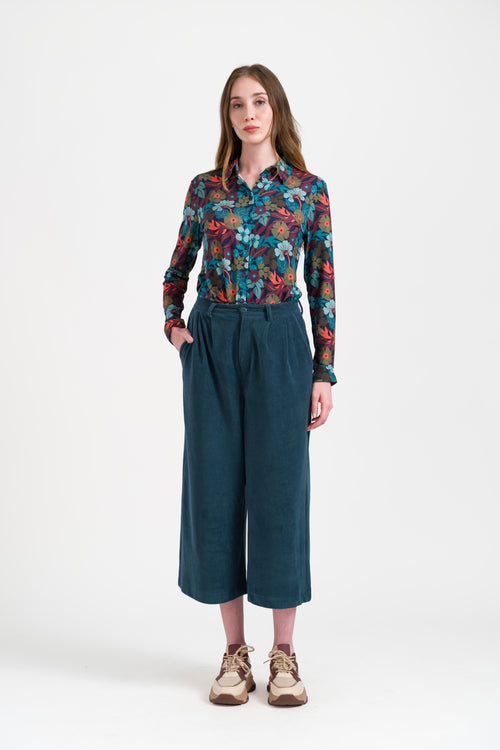 Lotus Trousers Rib Velour | Mediterranea