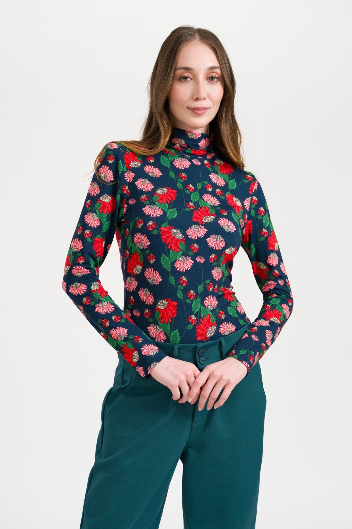 Ruby Top Scarlet Serenade | Navy Peony