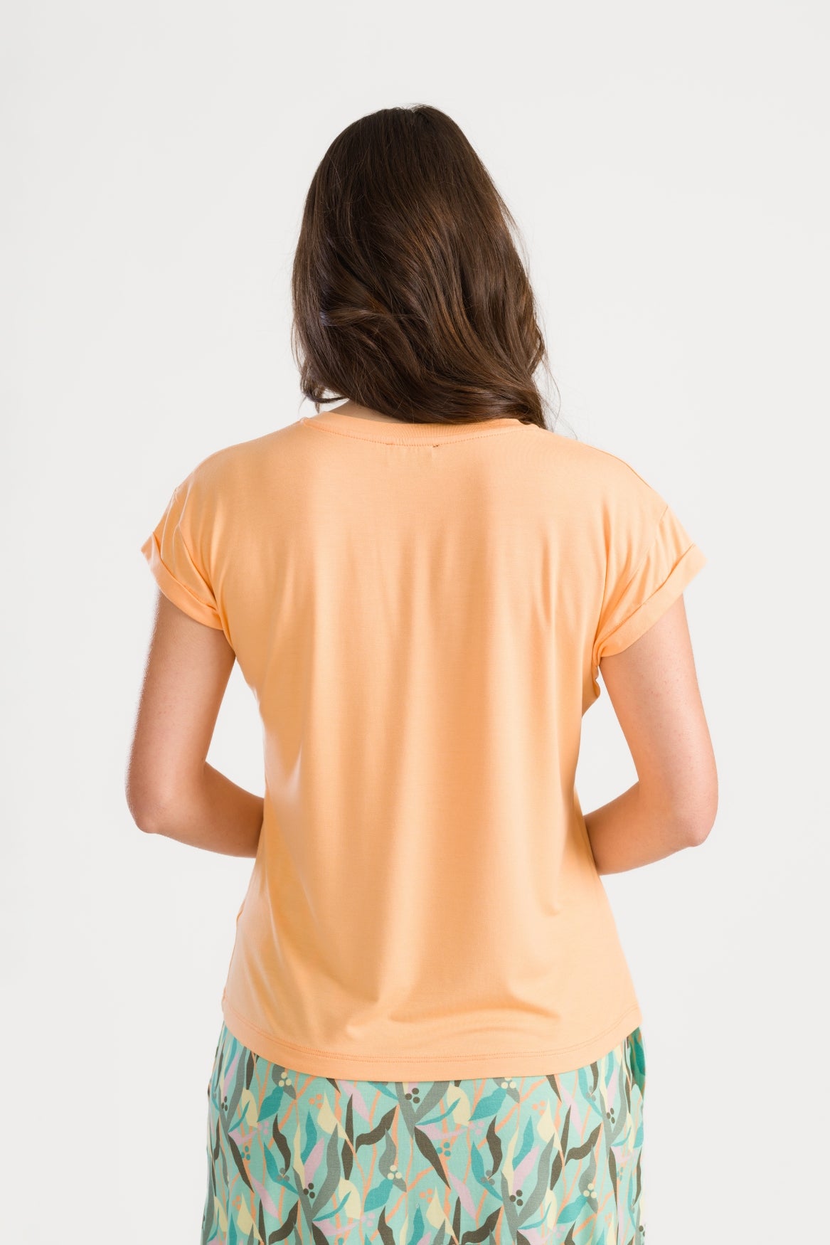 Vera Top SS Jersey Plain | Peach Cobbler