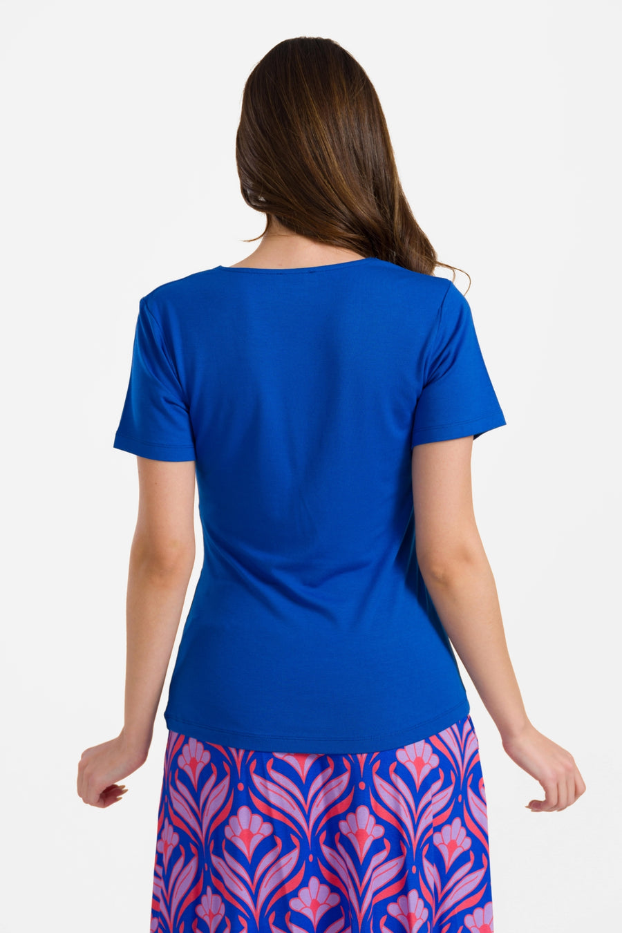 Angela top short sleeve | Plain Blue