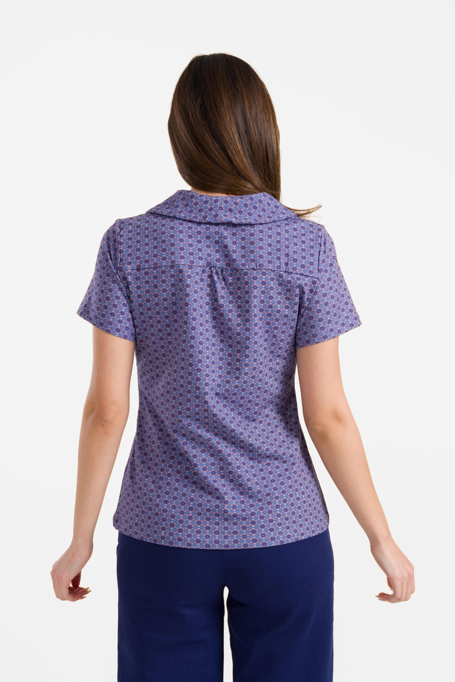 Iris blouse short sleeve | Small Blue Flower