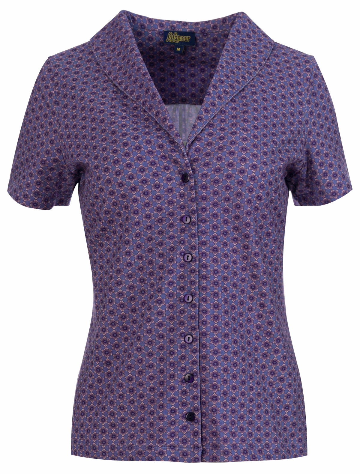 Iris blouse short sleeve | Small Blue Flower