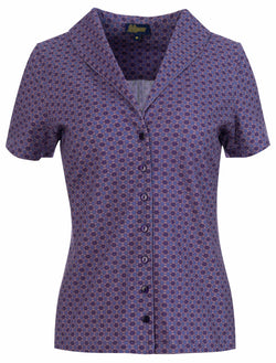 Iris blouse short sleeve | Small Blue Flower