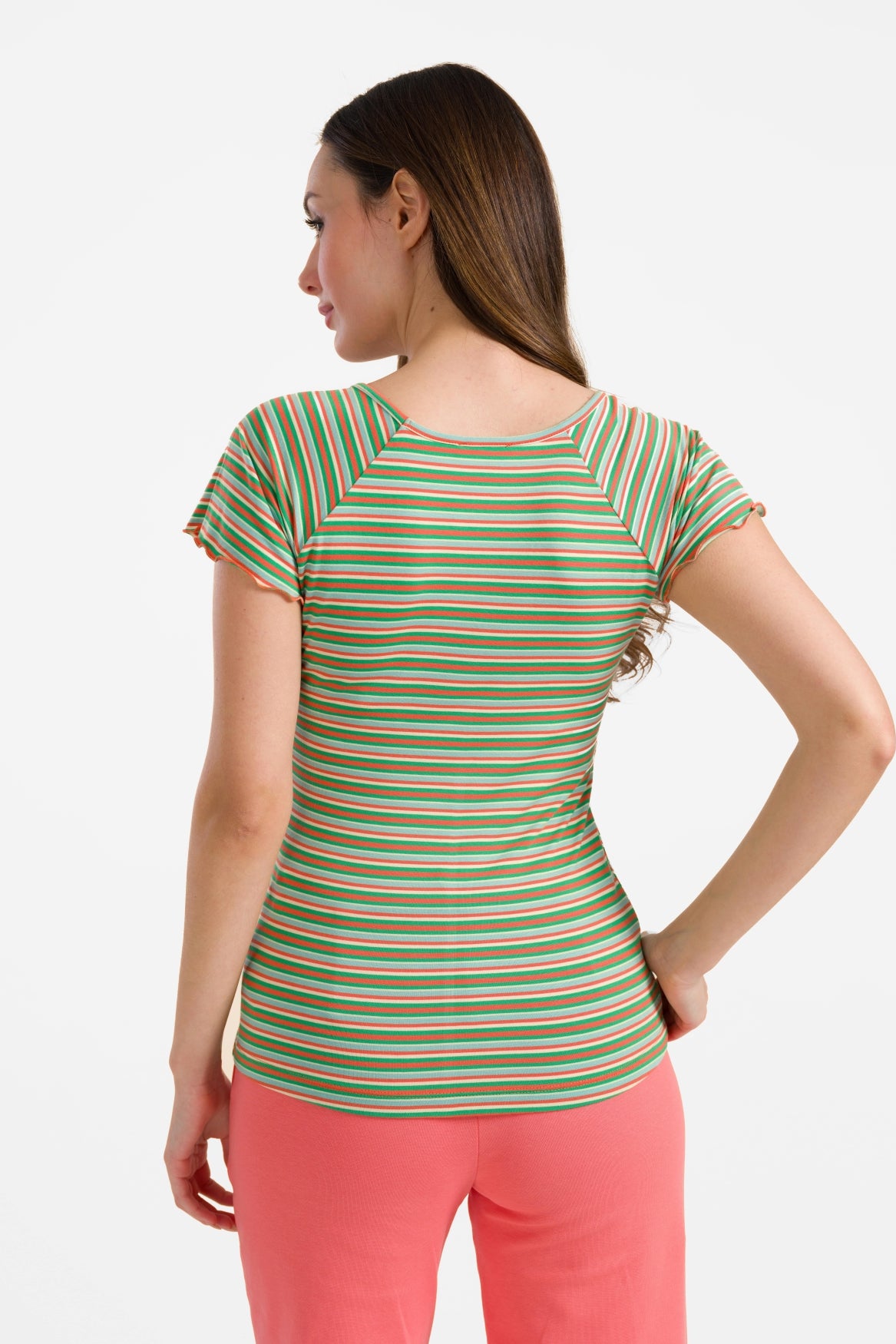 Butterfly top short sleeve | Summer Stripes Green