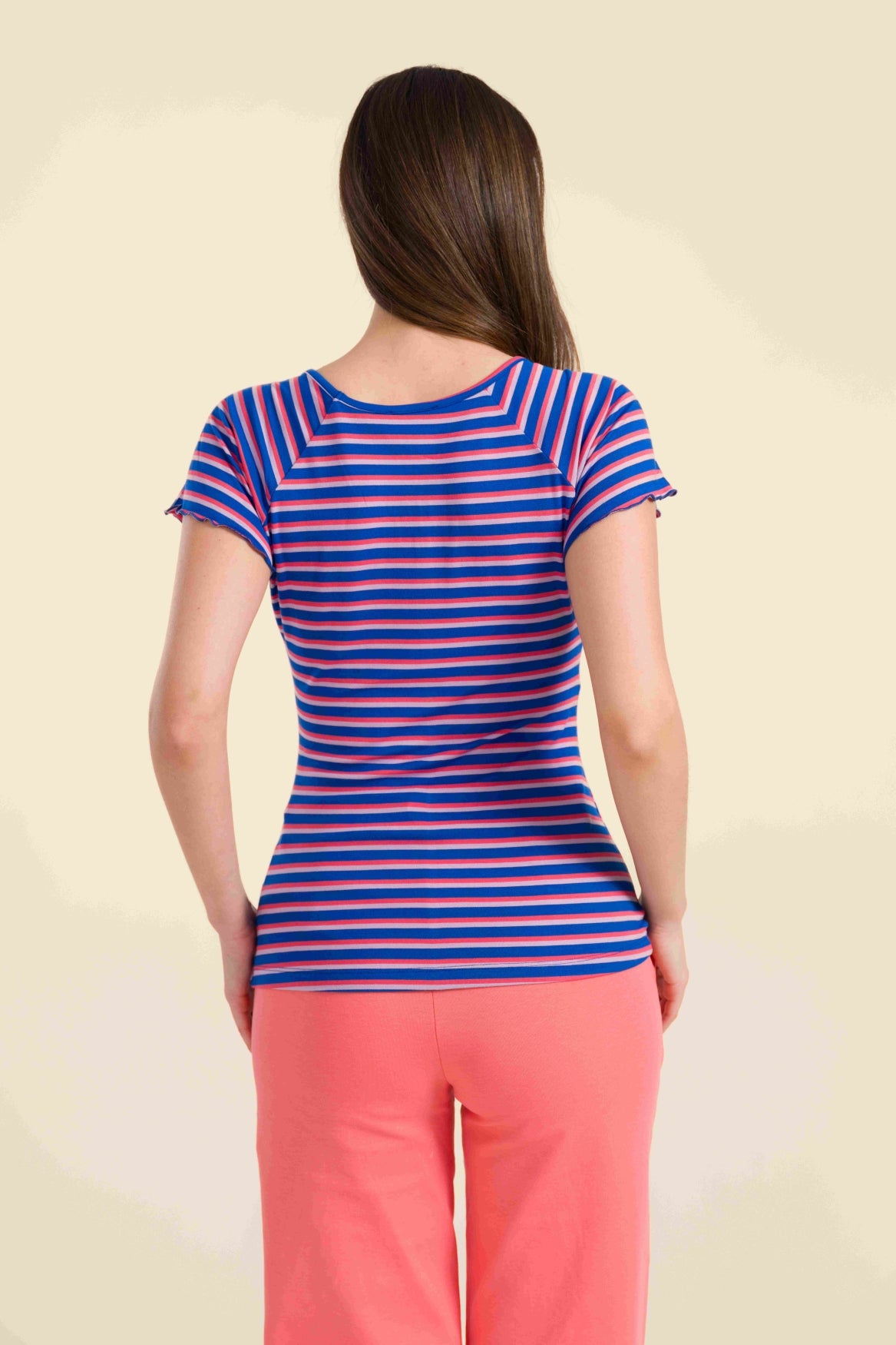 Butterfly top short sleeve | Happy Stripes Blue