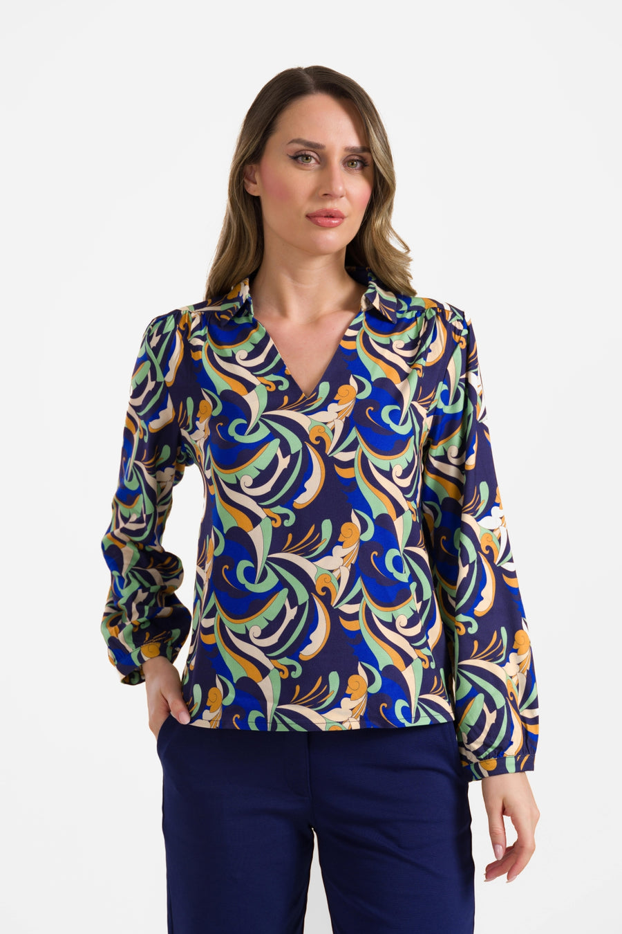 Lisa blouse long sleeve | Abstract