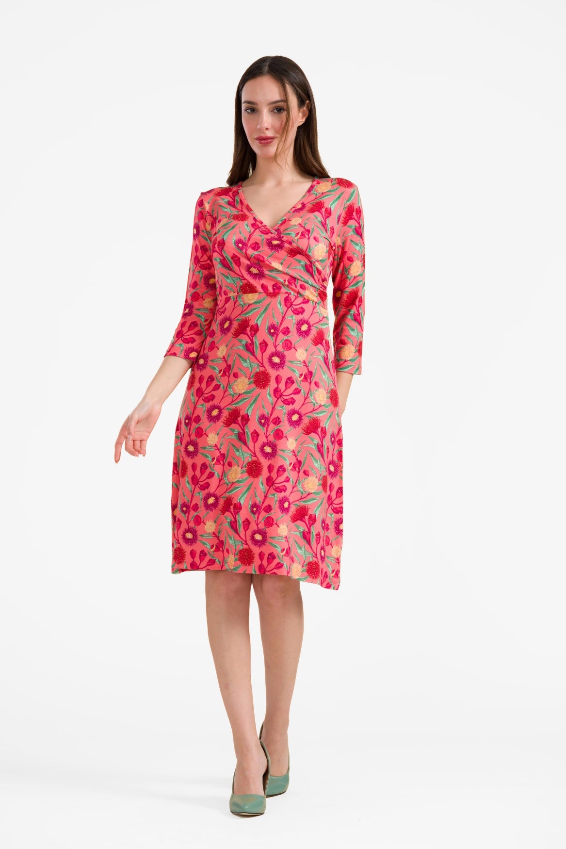 Chrissy cross dress 3/4 sleeve | Wild Bouquet