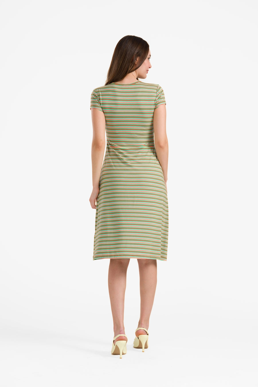 Chrissy cross dress grown-on sleeve | Summer Stripes Green