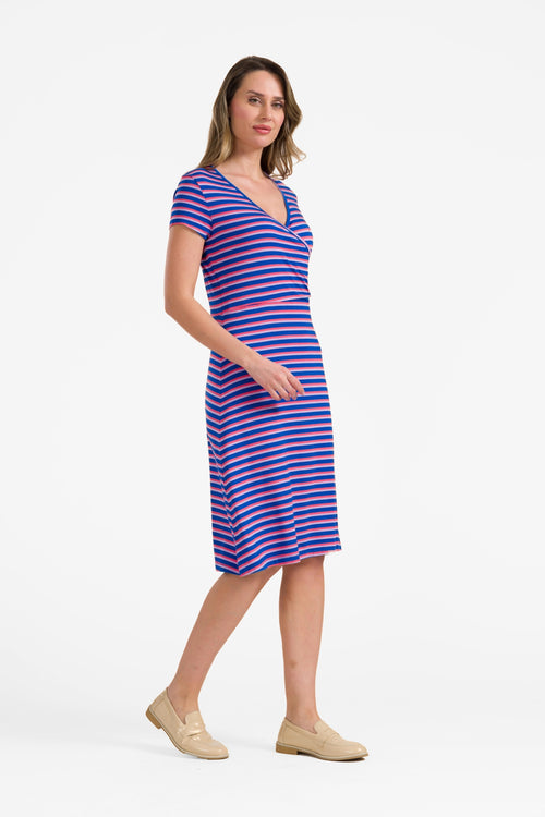 Chrissy cross dress grown-on sleeve | Happy Stripes Blue