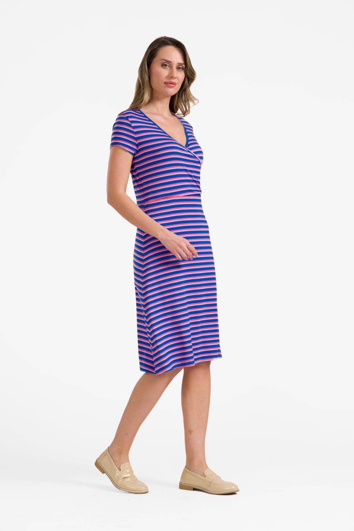 Chrissy cross dress grown-on sleeve | Happy Stripes Blue