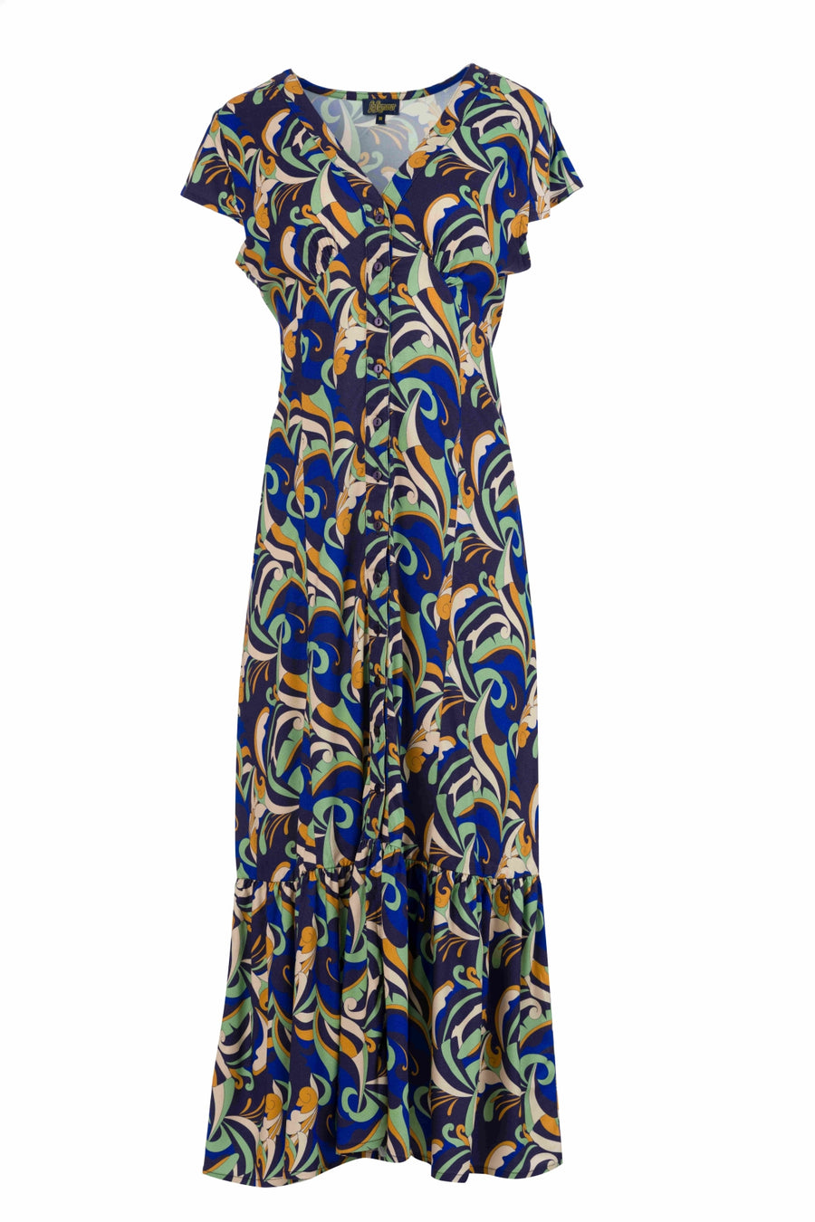 Maud maxi dress short sleeve | Abstract