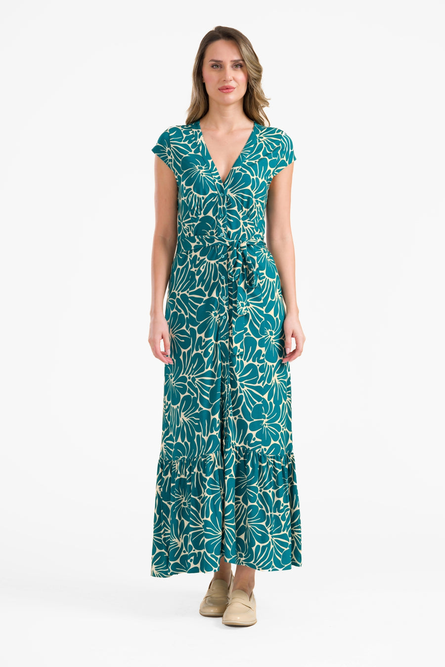 Maud maxi dress short sleeve | Flower Lake