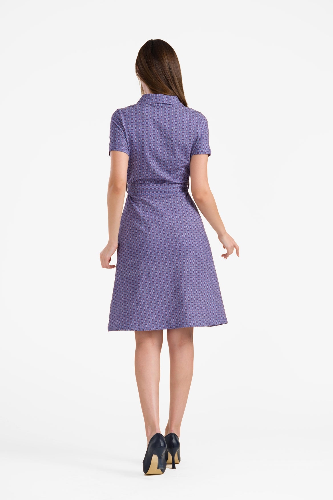 Monique dress short sleeve | Small Blue Flower