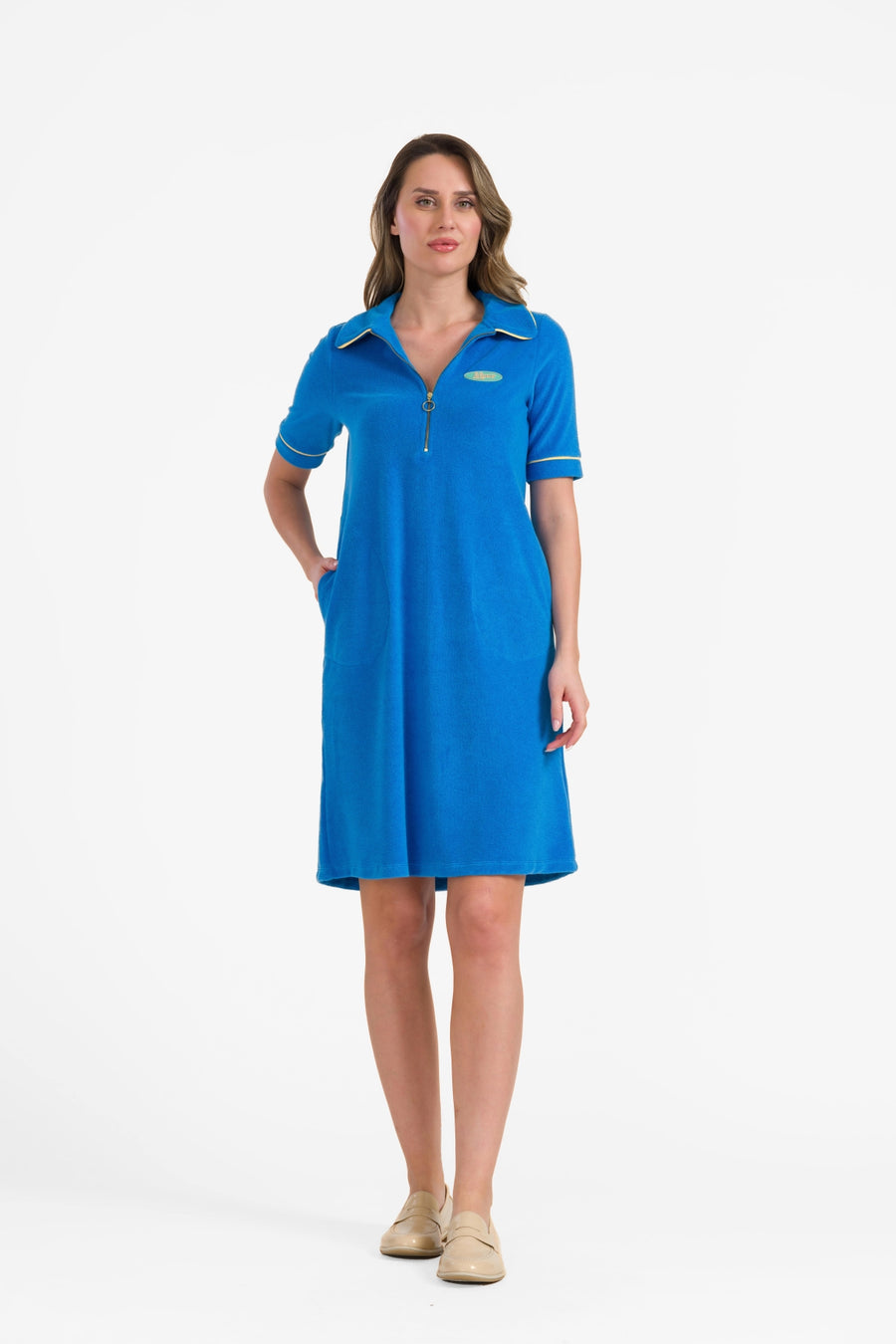 Zilver dress short sleeve | Blue