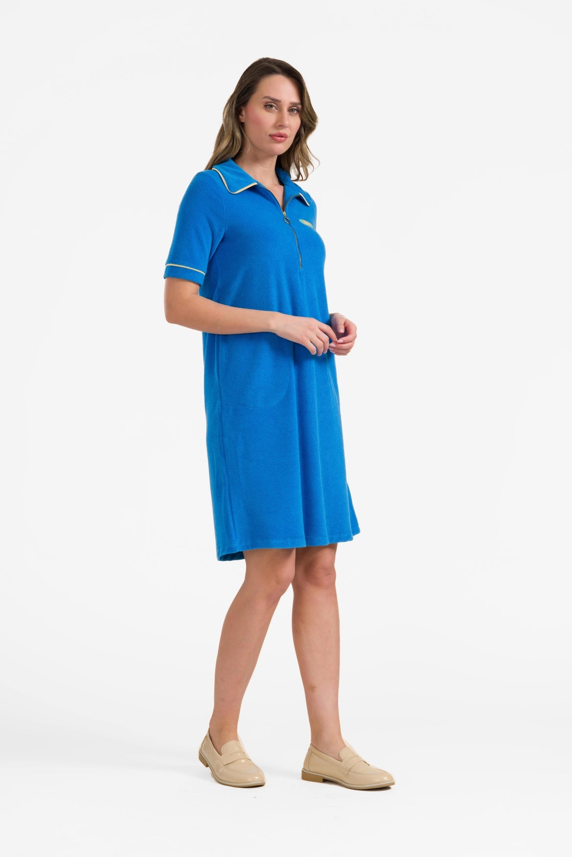 Zilver dress short sleeve | Blue