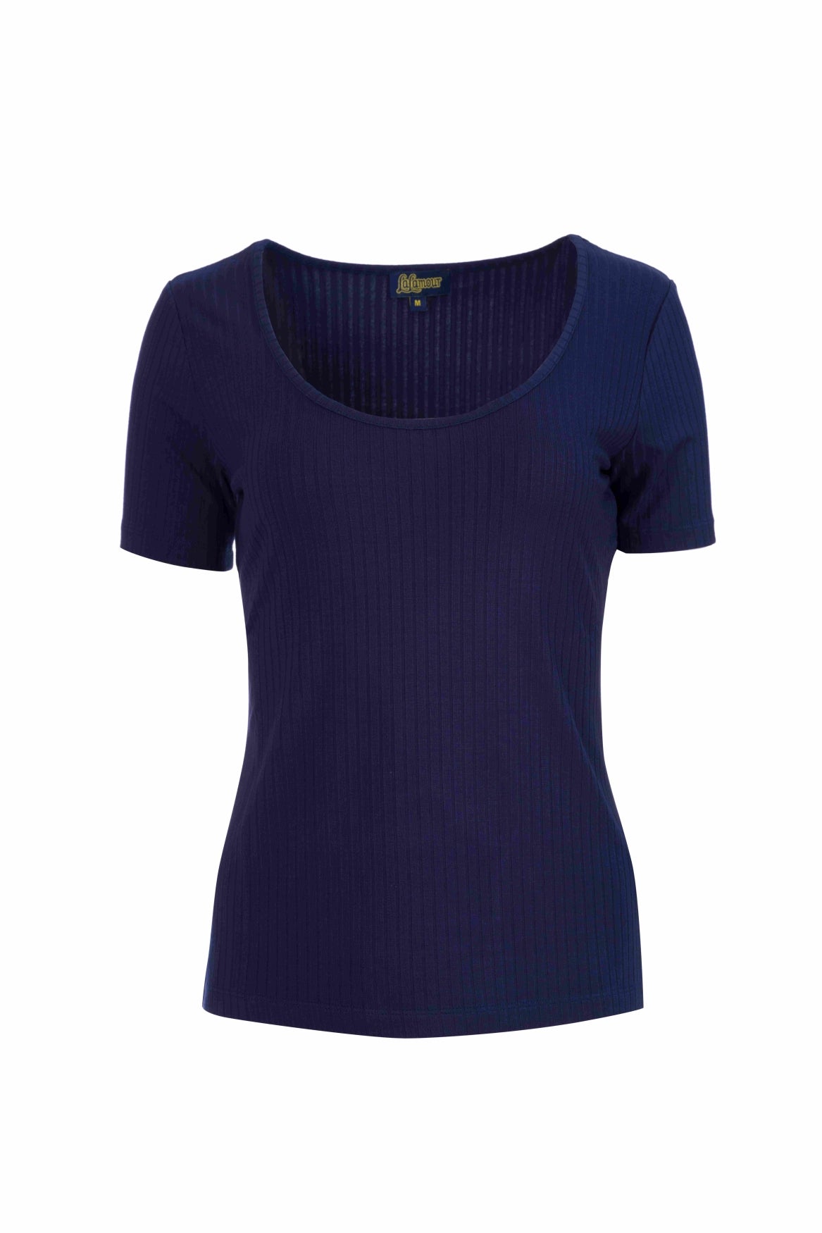 Ella t-shirt short sleeve | Rib Navy