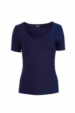 Ella t-shirt short sleeve | Rib Navy