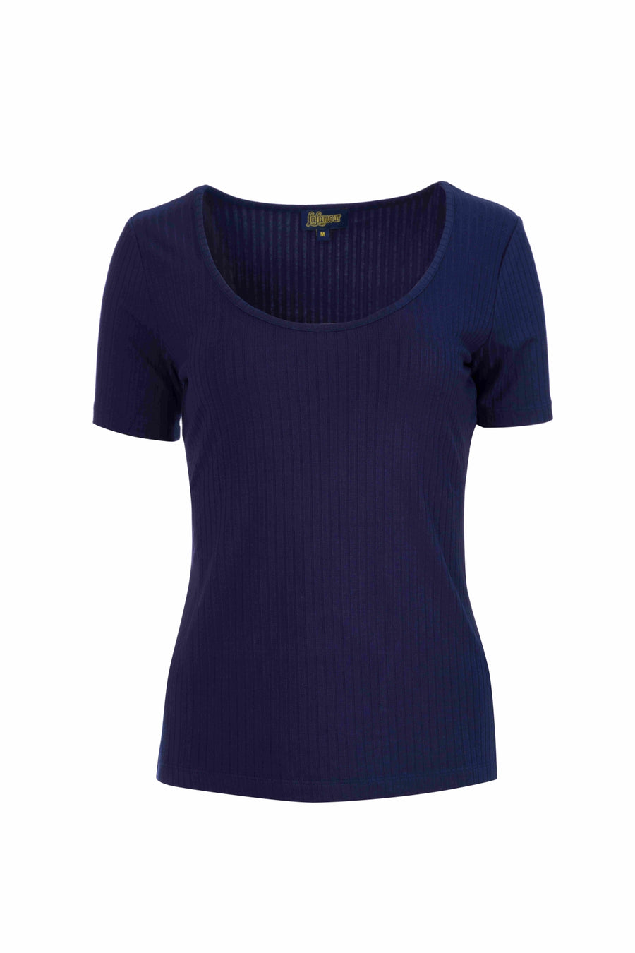 Ella t-shirt short sleeve | Rib Navy