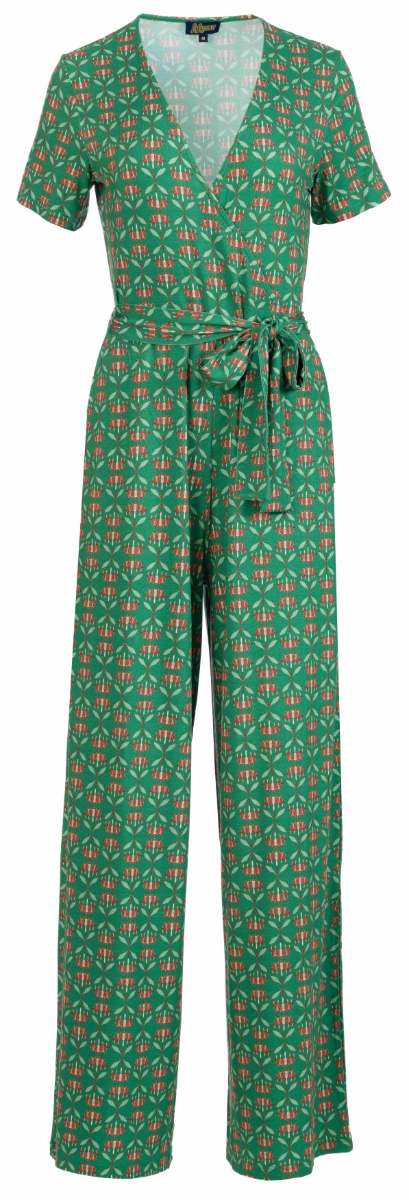 Diana Jumpsuit short sleeve | Green Flower