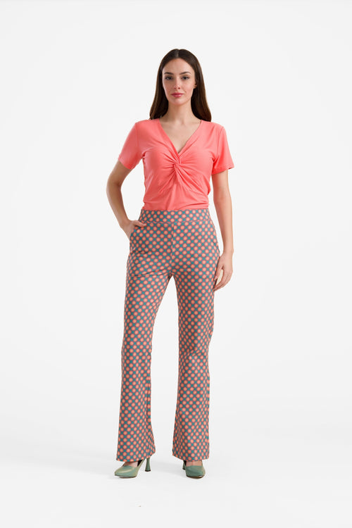 Lieke flared pants | Vintage Coral Flower