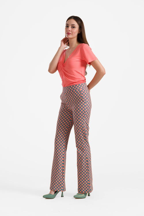 Lieke flared pants | Vintage Coral Flower