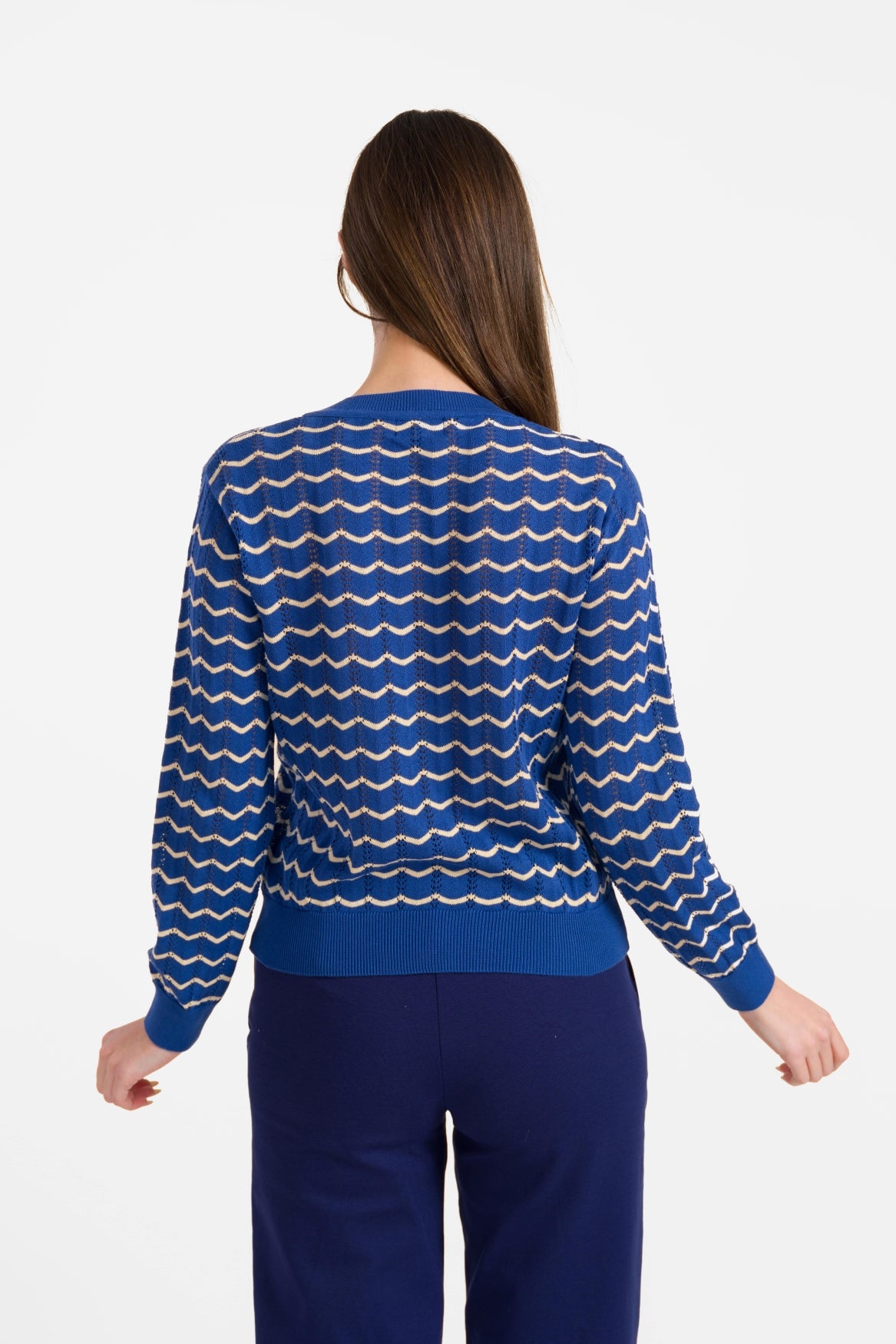 Knitted cardigan long sleeve | Blue