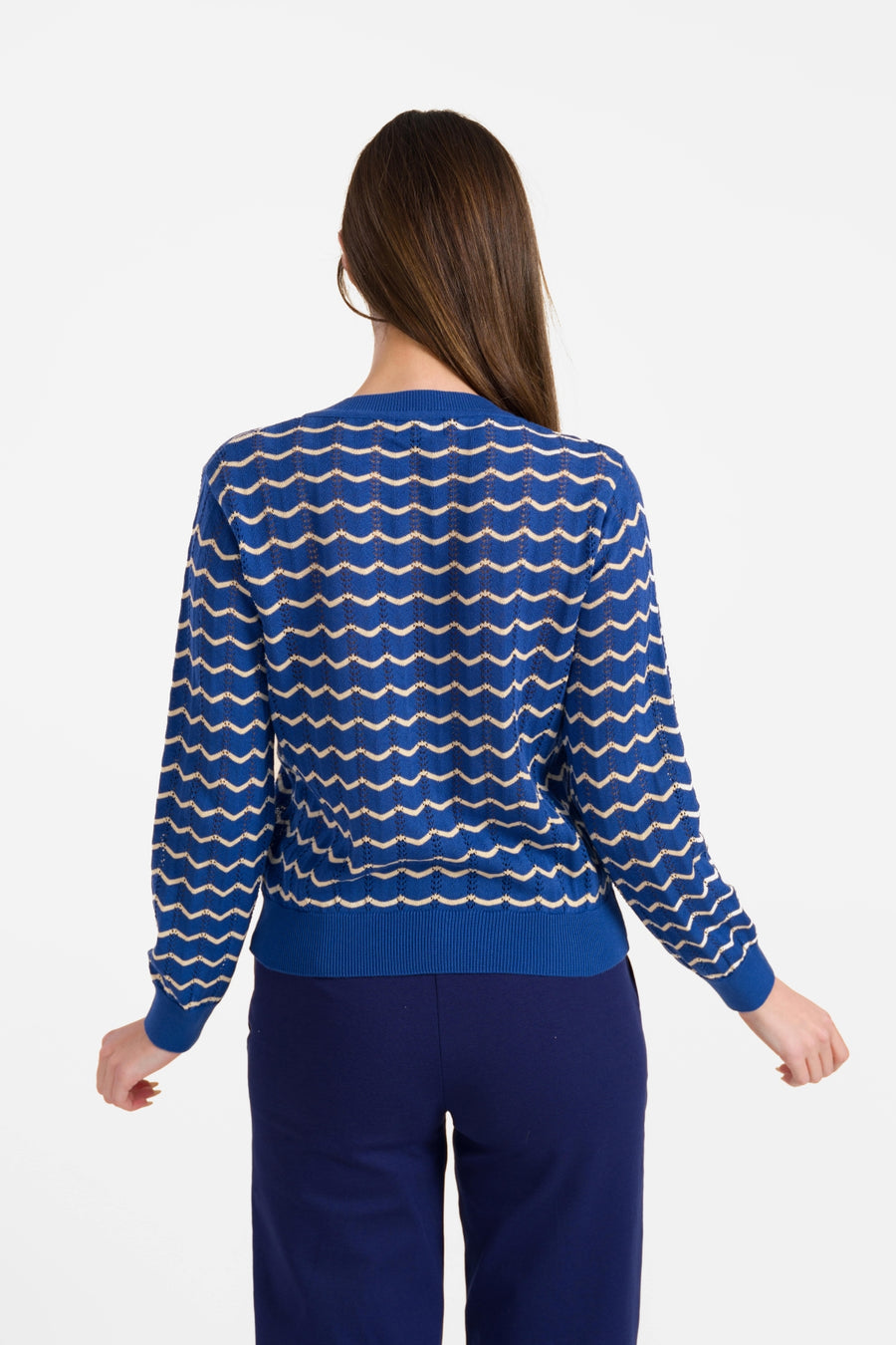 Knitted cardigan long sleeve | Blue