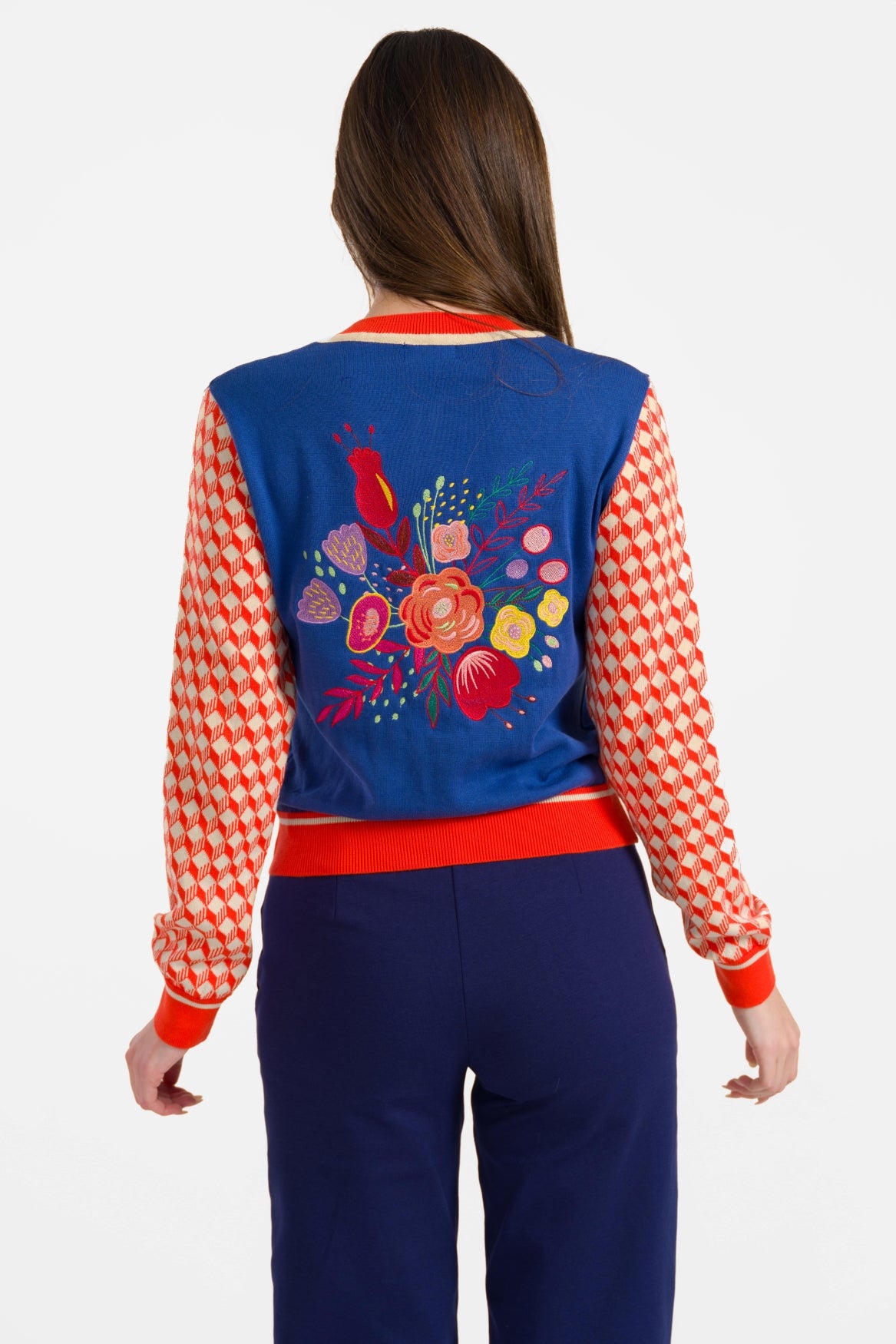 Knitted cardigan long sleeve | Dazzling Blue