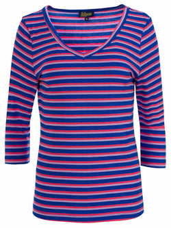 Lynn top 3/4 sleeve | Happy Stripes Blue