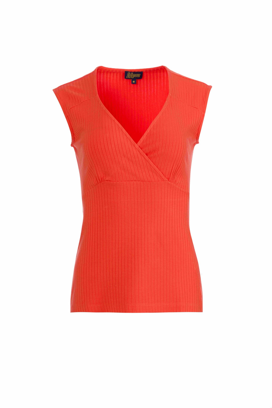 Monroe top | Rib Orange Red