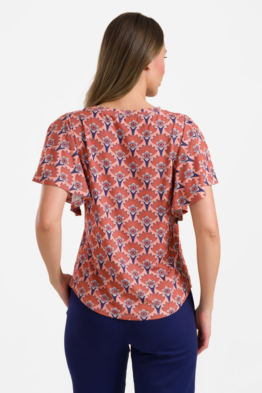 Sophie top short butterfly sleeve | Flower Fan