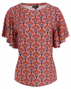 Sophie top short butterfly sleeve | Flower Fan