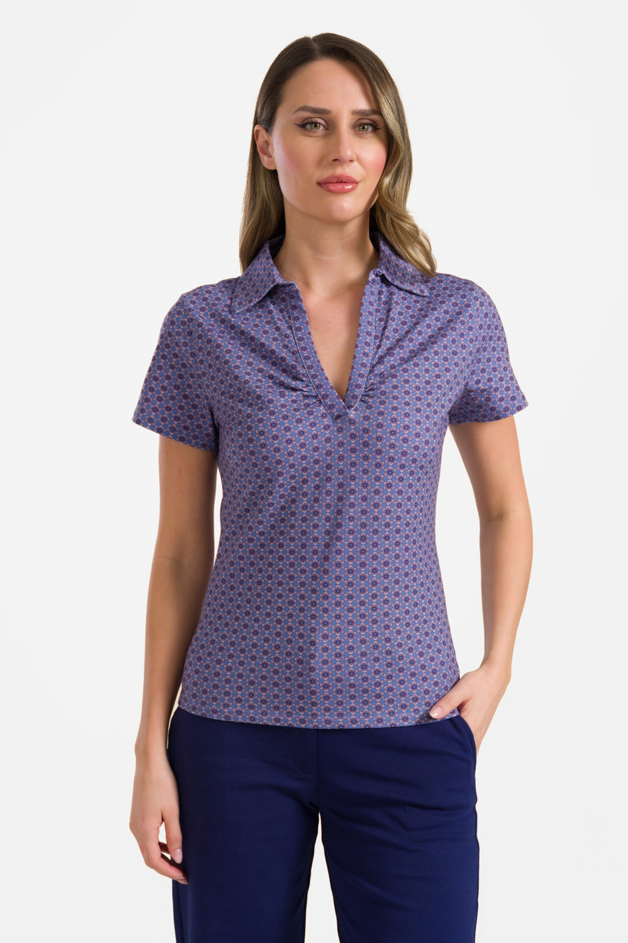 Suzy top short sleeve | Small Blue Flower