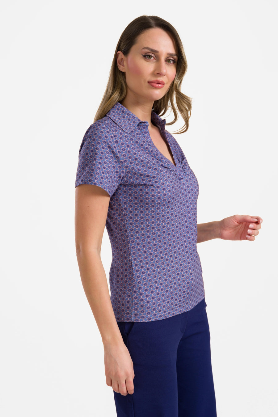 Suzy top short sleeve | Small Blue Flower