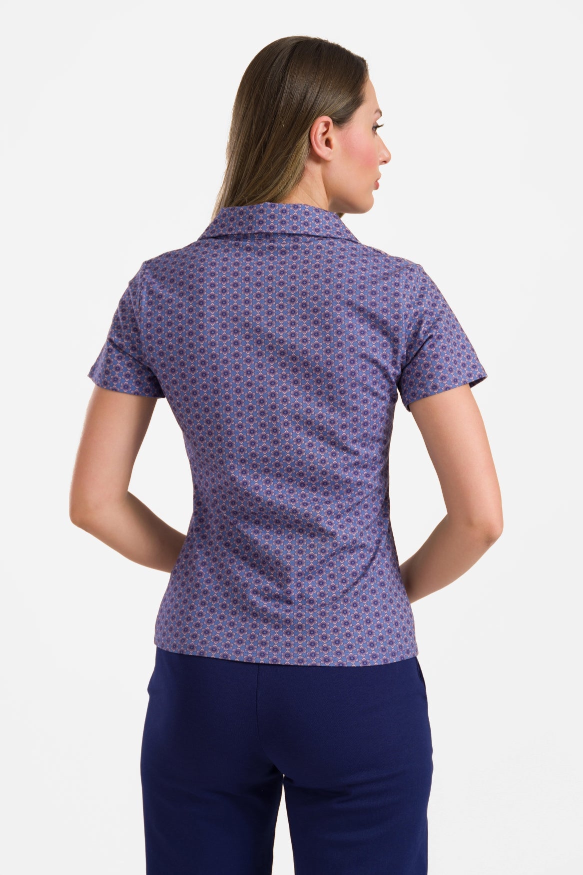 Suzy top short sleeve | Small Blue Flower