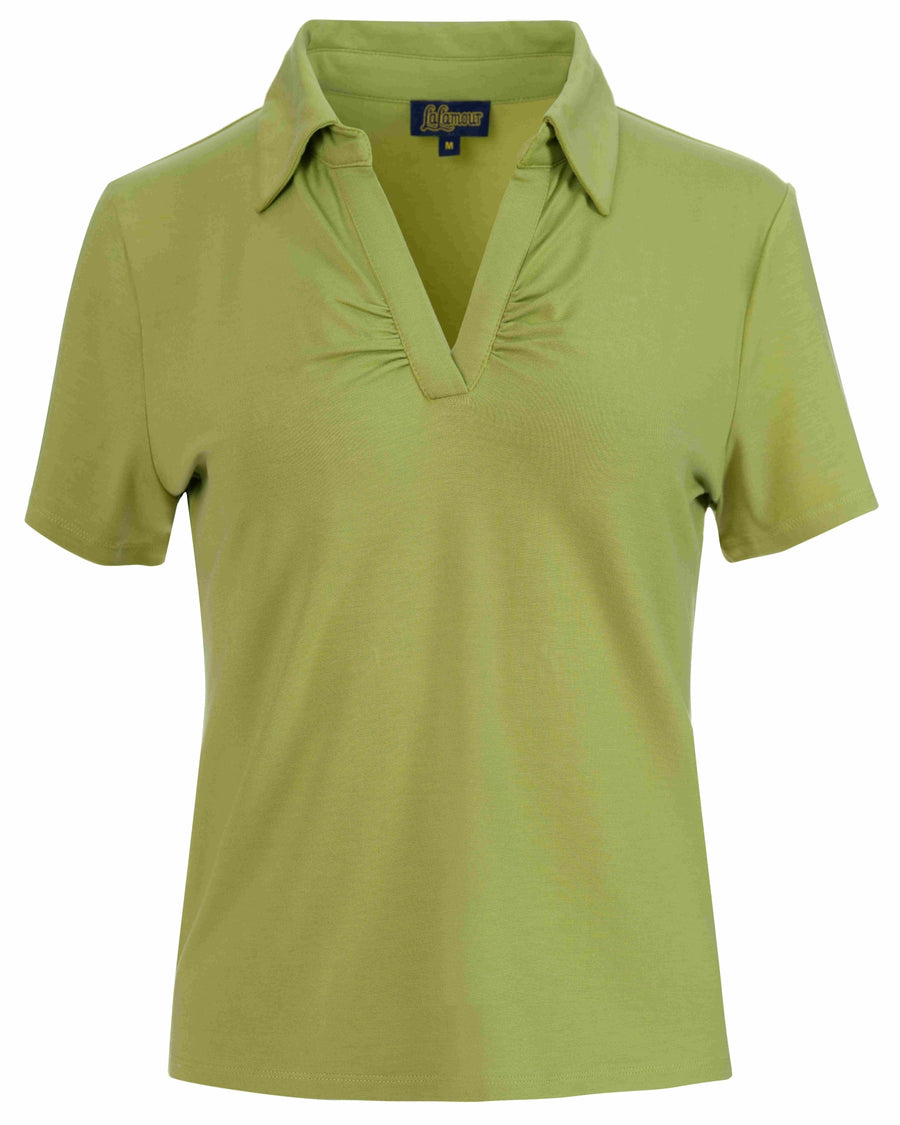 Suzy top short sleeve | Plain Bright Olive