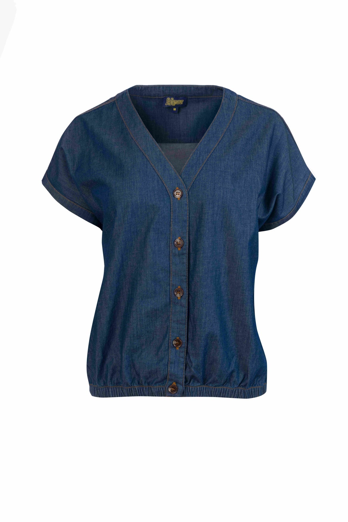 Evy blouse short sleeve | Blue