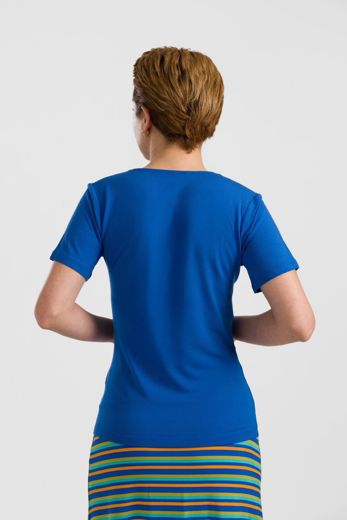 Angela Top Short Sleeve | Plain Blue
