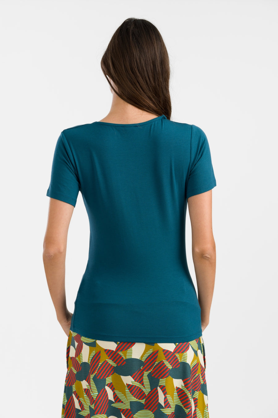 Angela Top Short Sleeve | Plain Petrol