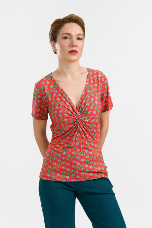Angela Top Short Sleeve | Tropical Tango