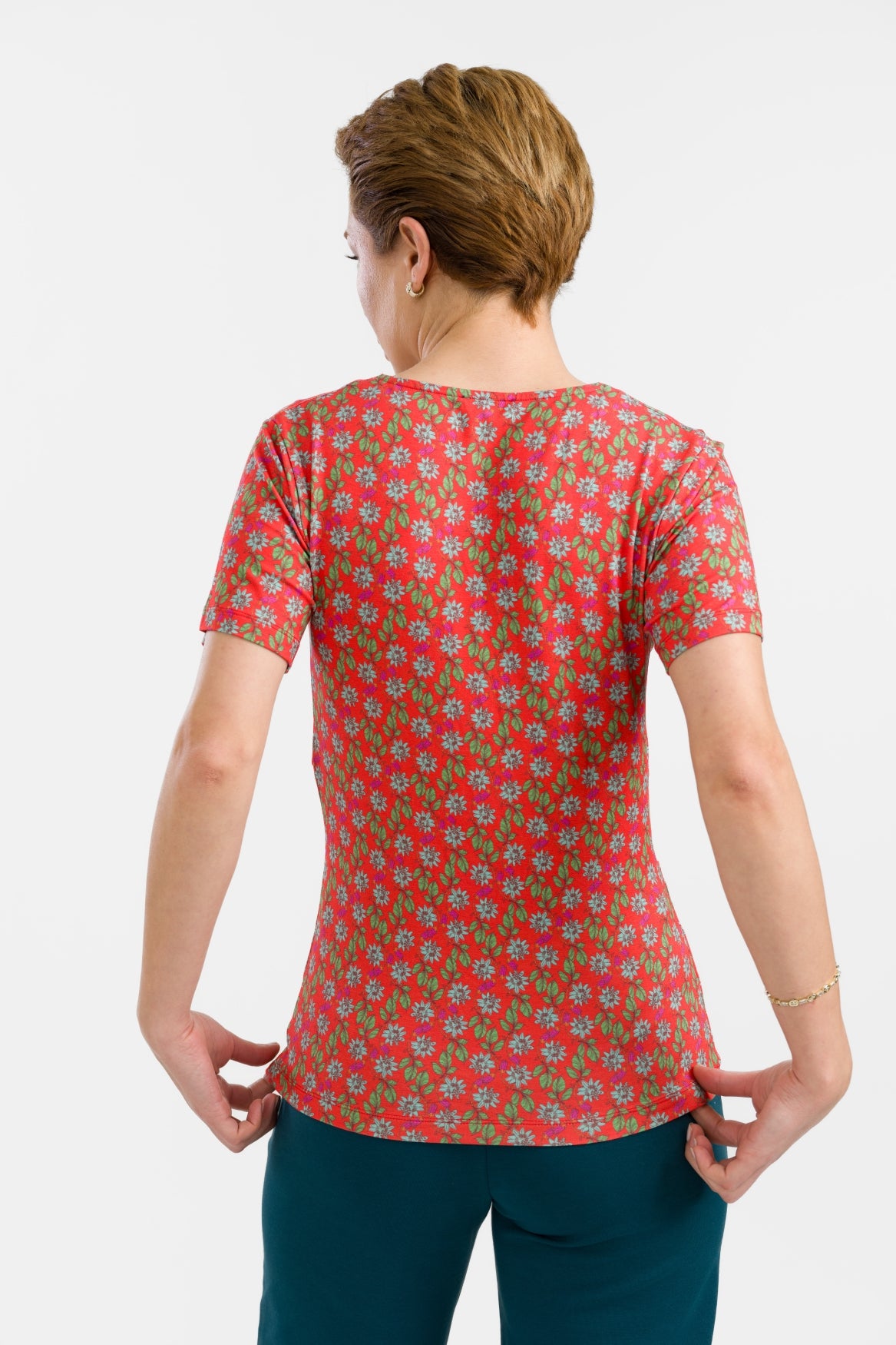 Angela Top Short Sleeve | Tropical Tango