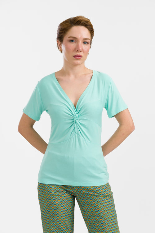 Angela Top Short Sleeve | Plain Mint