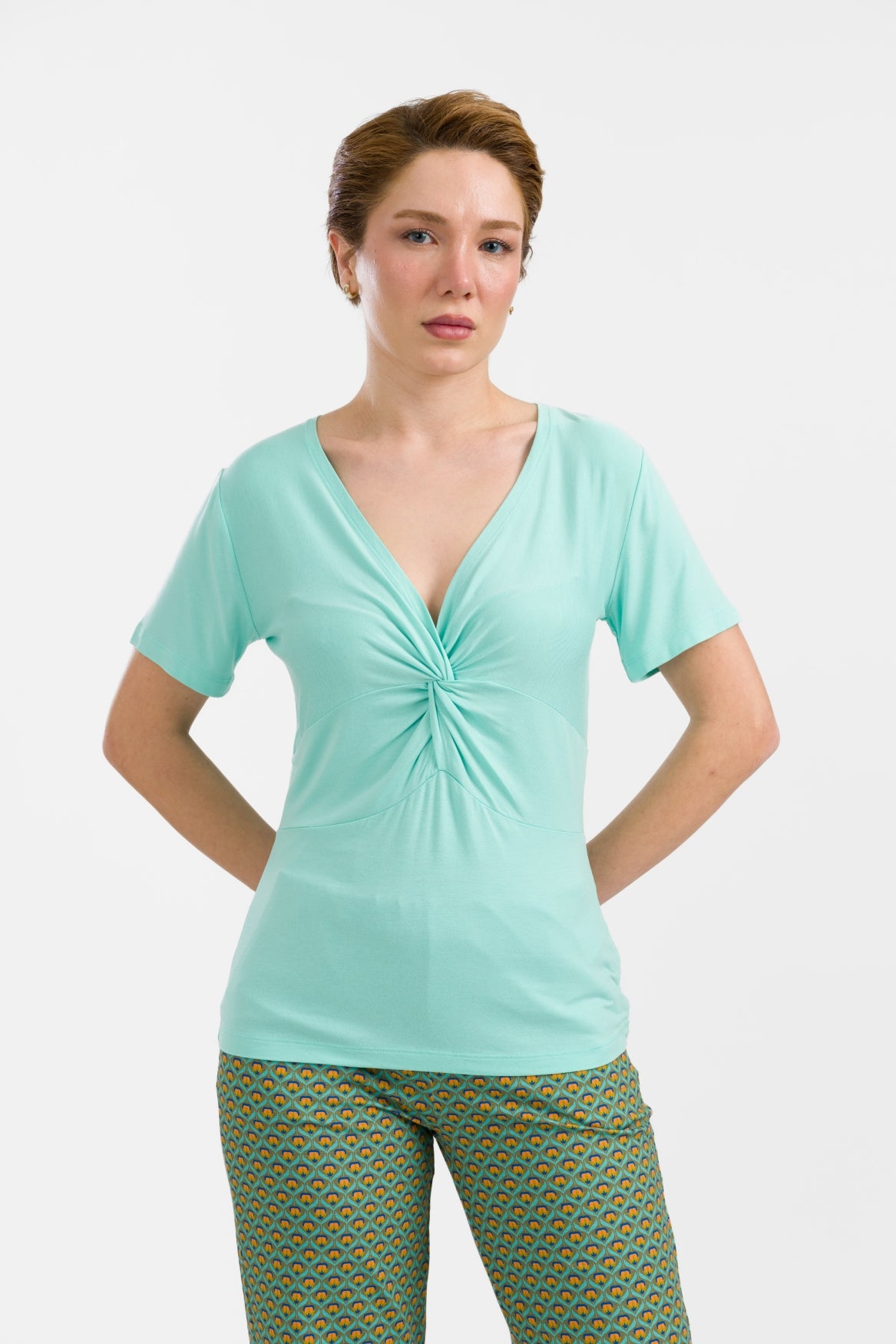 Angela Top Short Sleeve | Plain Mint