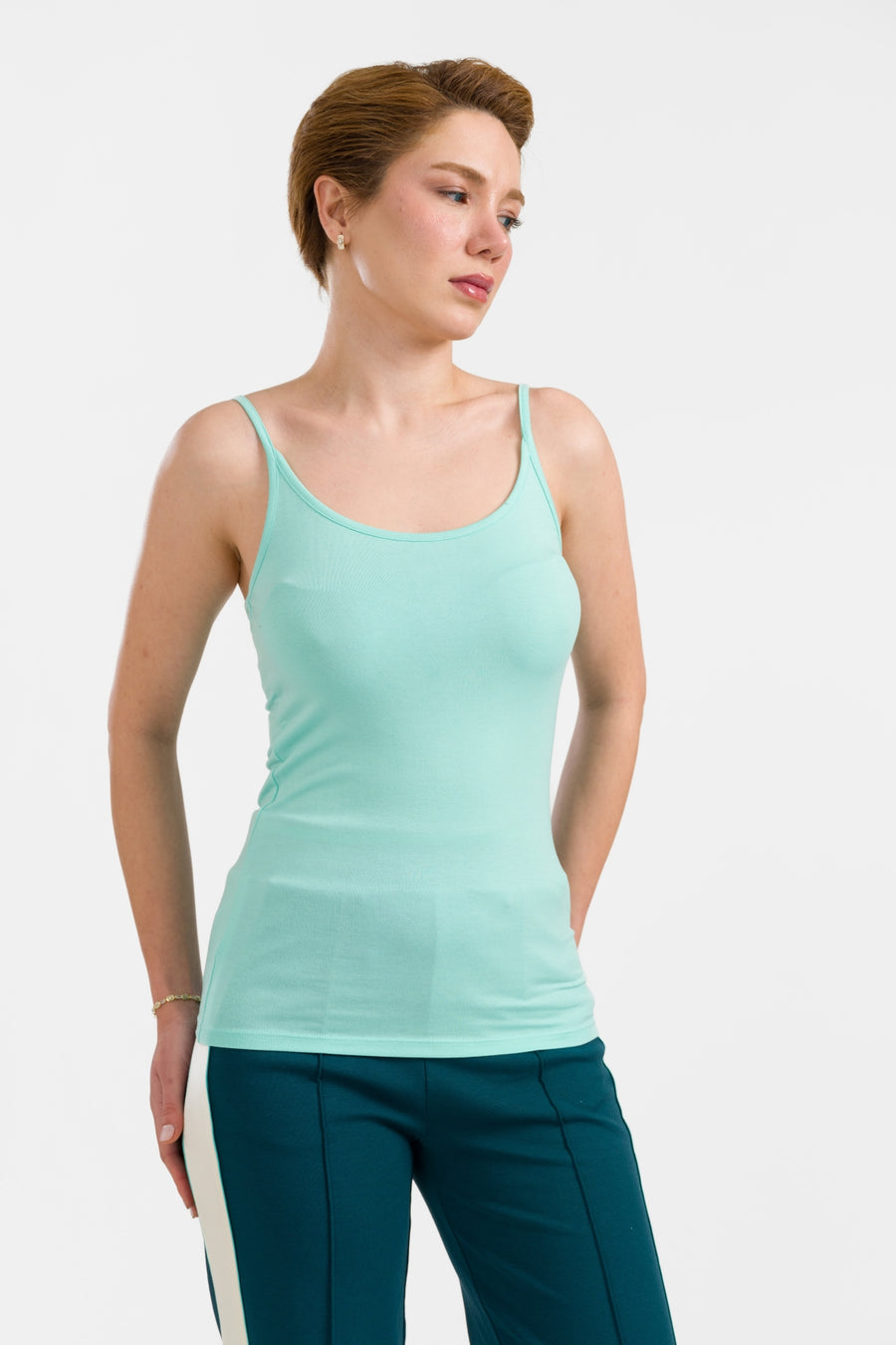 Hella Spaghetti Top | Plain Mint